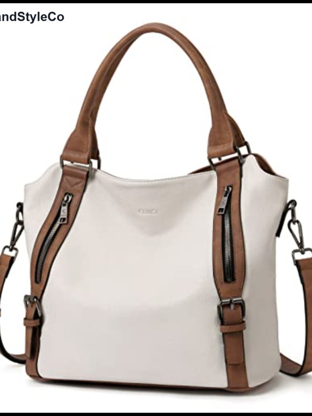 Vegan Leather Hobo Handbag Large Multi-Pocket 3-in-1 Shoulder Crossbody Purse
